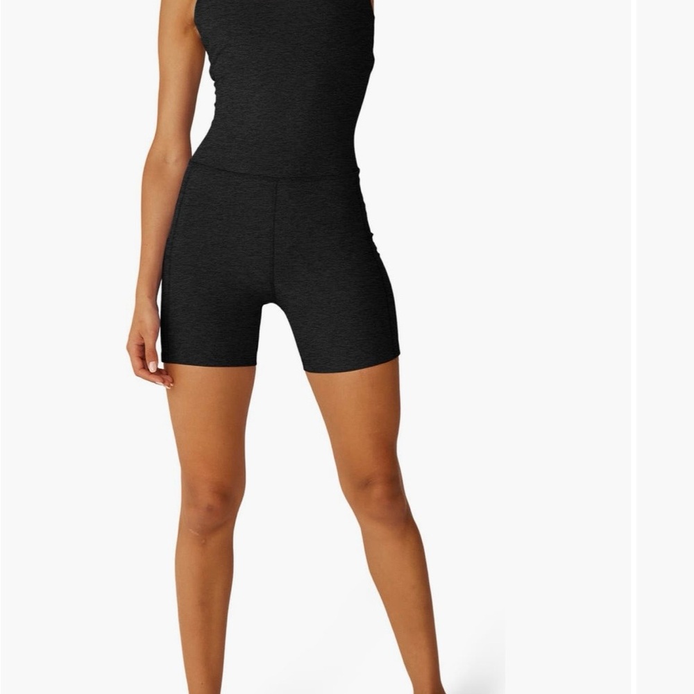 Beyond Yoga Charcoal Sleeveless Romper
